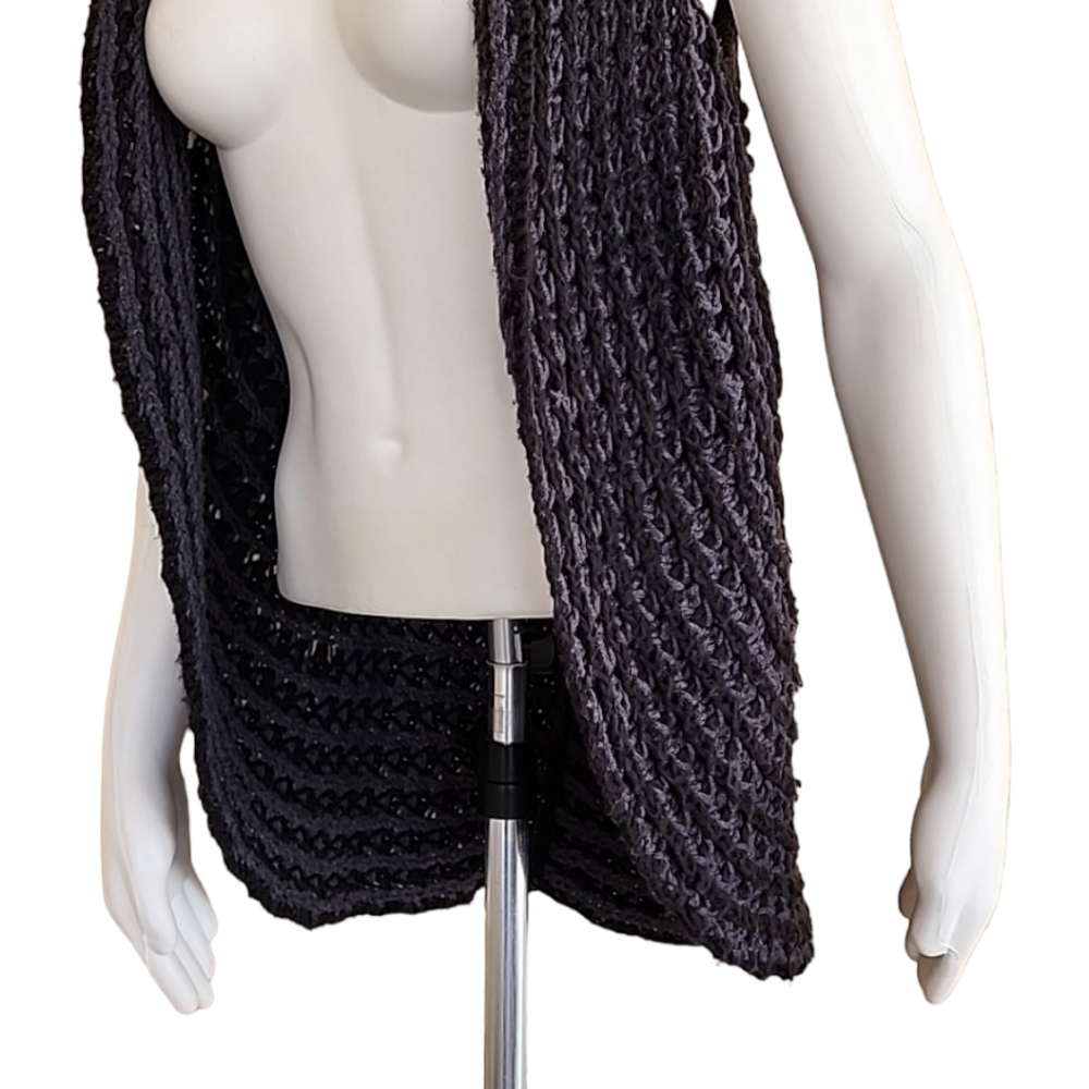 SLEEPING ON SNOW ANTHROPOLOGIE Cocoon Wool Sweater Vest S M Crochet Cardigan - Picture 14 of 16